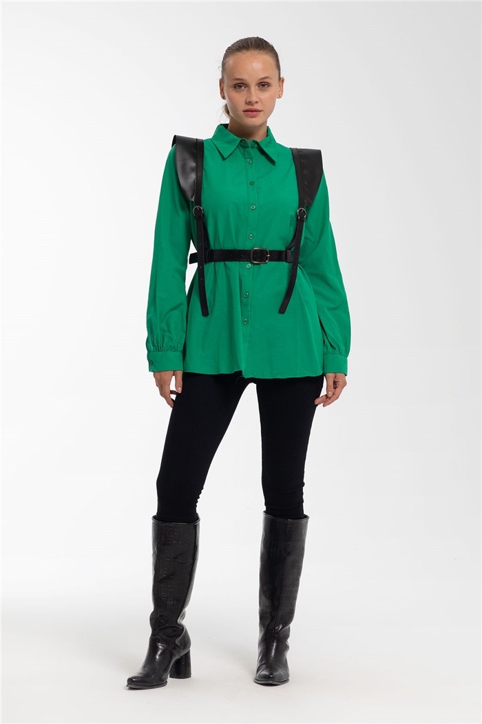 Avrile Düğmeli Kemerli Gömlek  BENETTON  A20-10331
