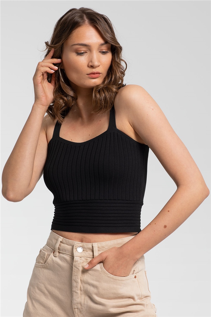 Avrile Fitilli Triko Atlet  SİYAH  A91740-S