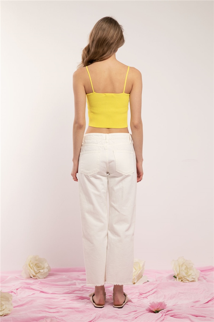 Avrile Fitilli Triko Bluz  SARI  A91711-S