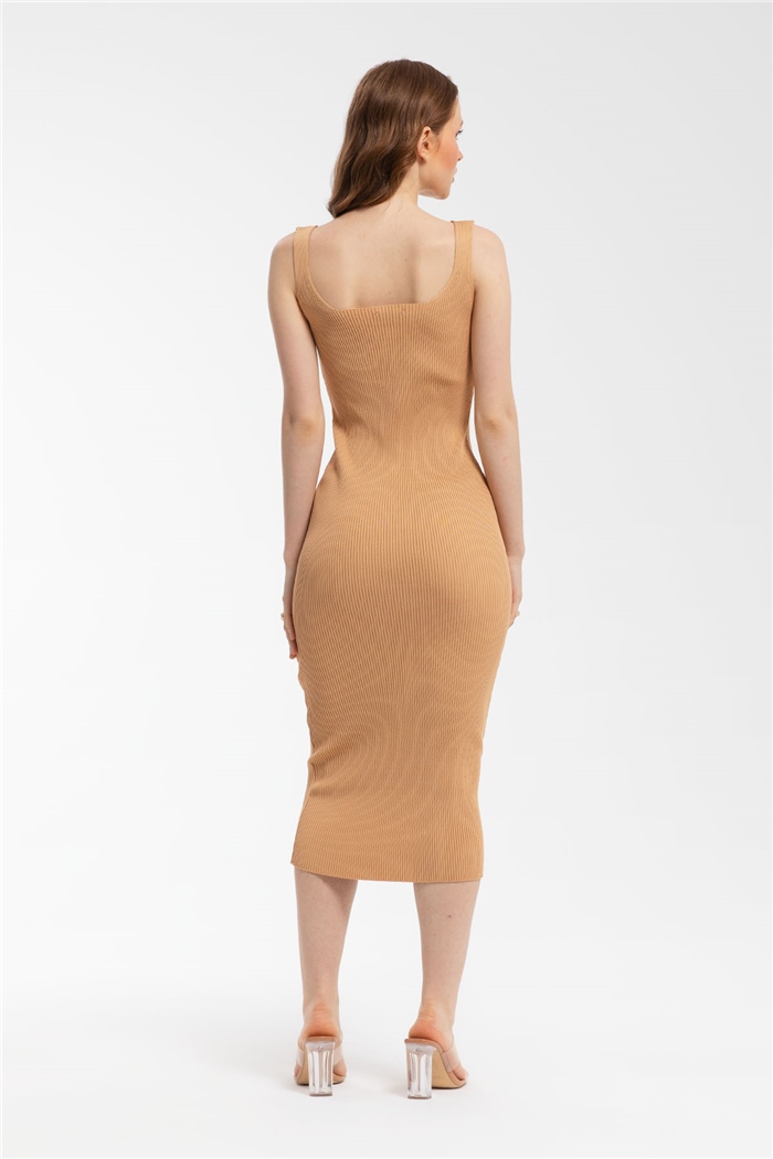 Avrile Fitilli Triko Elbise  CAMEL  A91798-S
