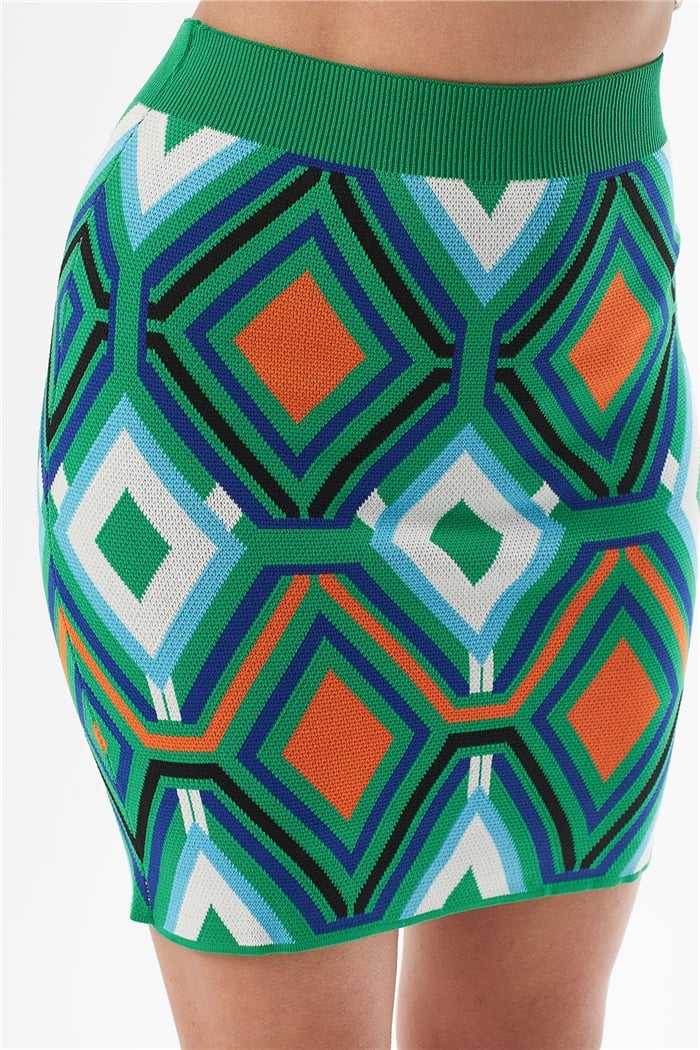 Avrile Geometrik Desenli Triko Etek  BENETTON  A92075-S