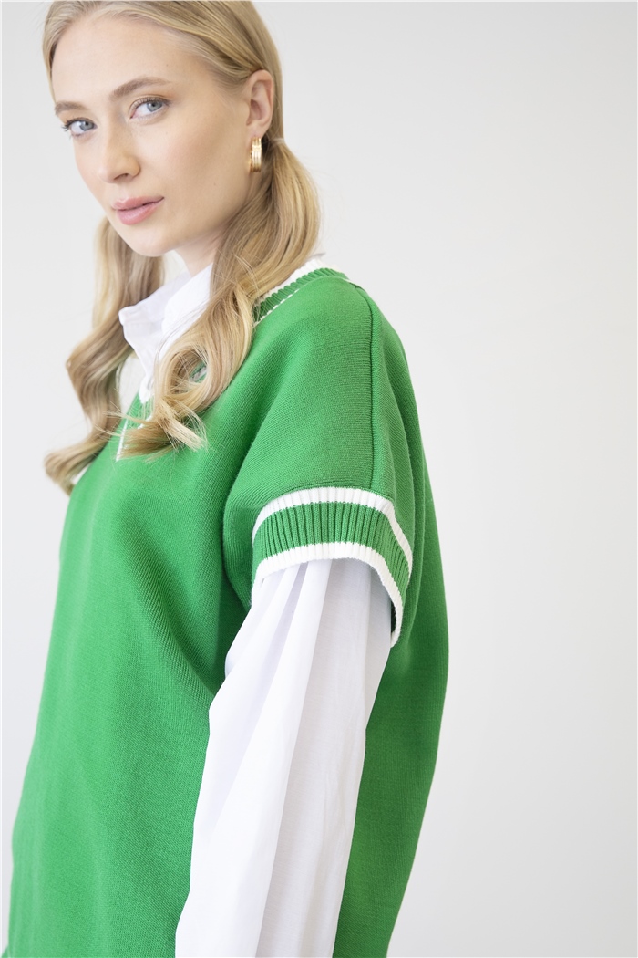 Avrile İçi Gömlekli Triko Süveter  BENETTON  A91583-S