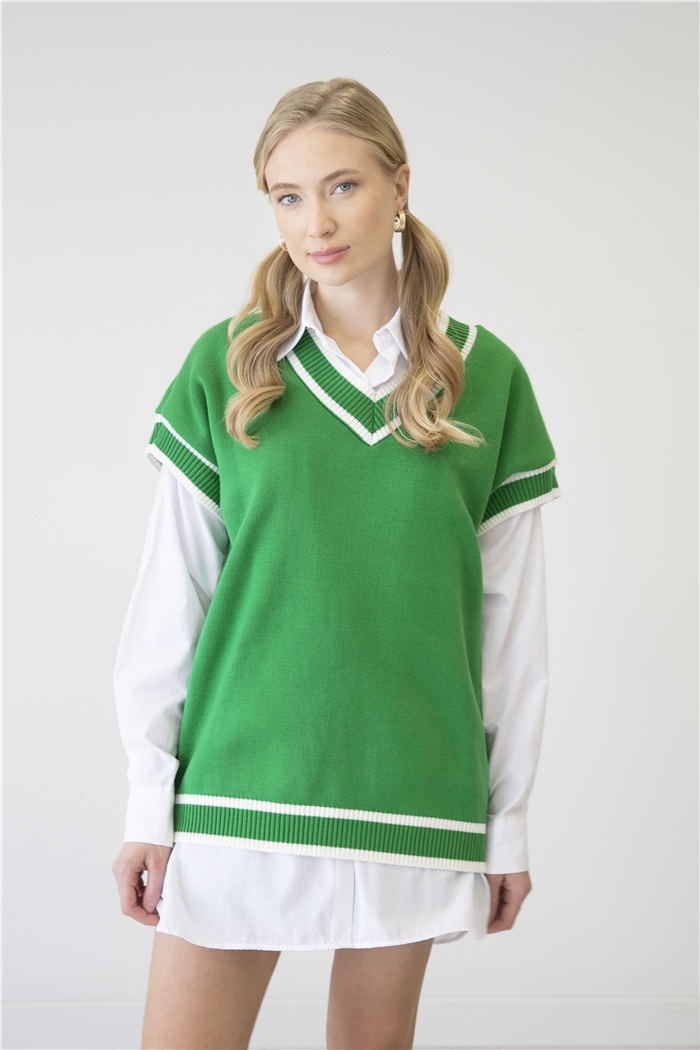 Avrile İçi Gömlekli Triko Süveter  BENETTON  A91583-S