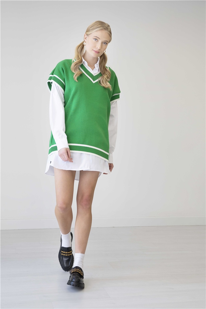 Avrile İçi Gömlekli Triko Süveter  BENETTON  A91583-S