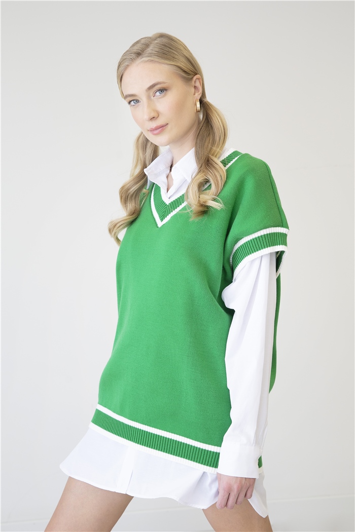 Avrile İçi Gömlekli Triko Süveter  BENETTON  A91583-S