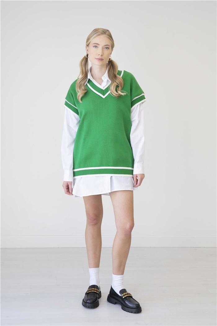 Avrile İçi Gömlekli Triko Süveter  BENETTON  A91583-S