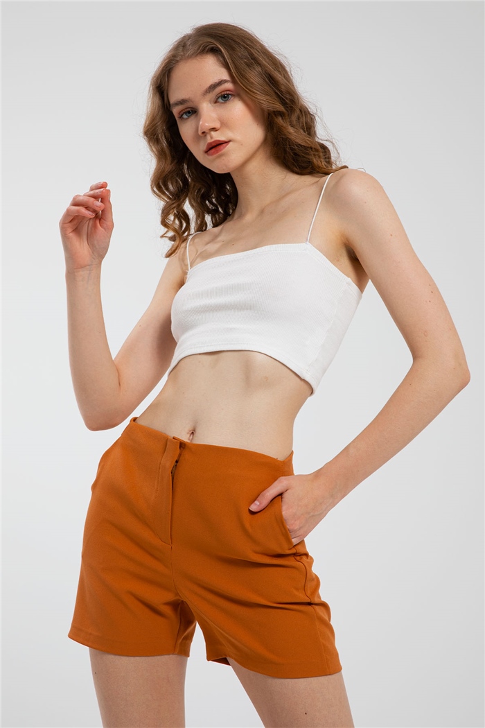 Avrile İnce Askılı Triko Crop  BEYAZ  A21-10418