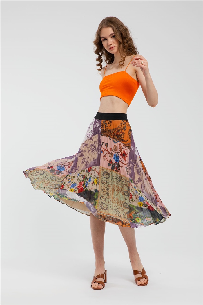Avrile İnce Askılı Triko Crop  ORANJ  A21-10418