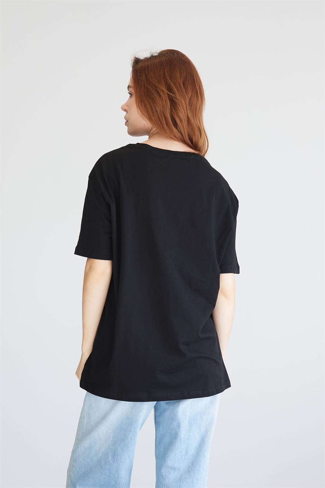 Avrile Kadın BASKILI BASIC T-SHIRT SİYAH MA24-1059