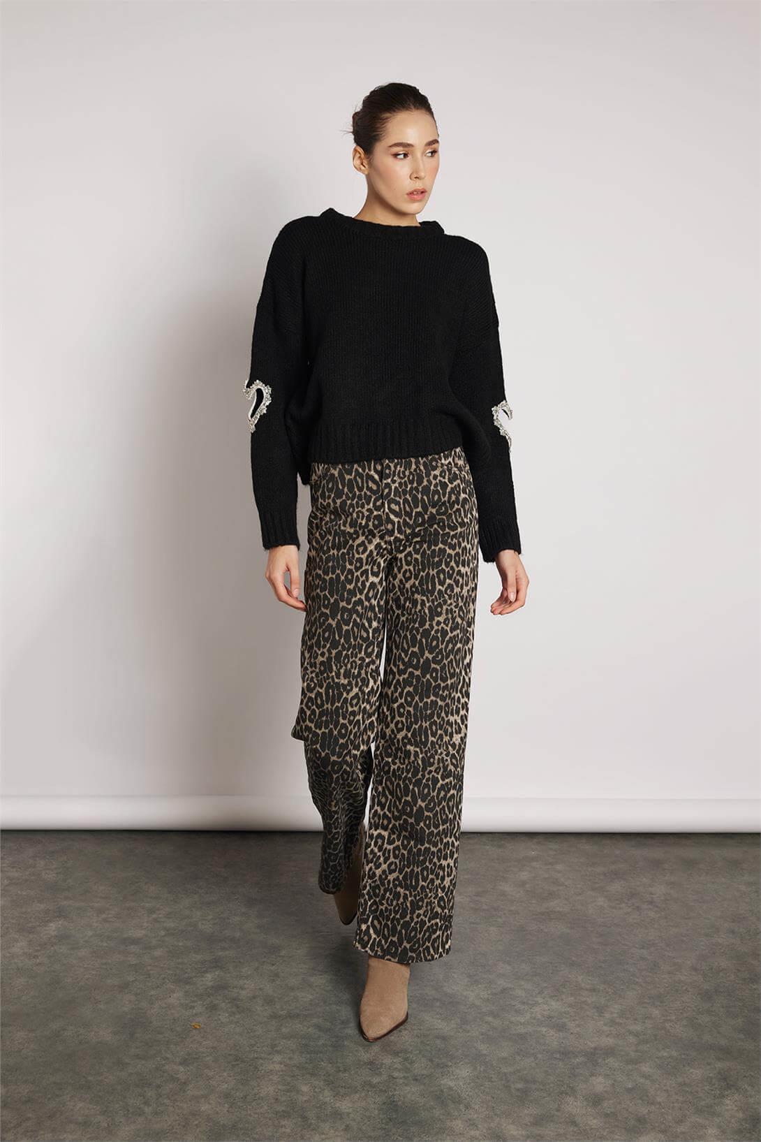 Avrile Kadın LEOPAR DESENLİ PANTOLON KAHVE AP25-627