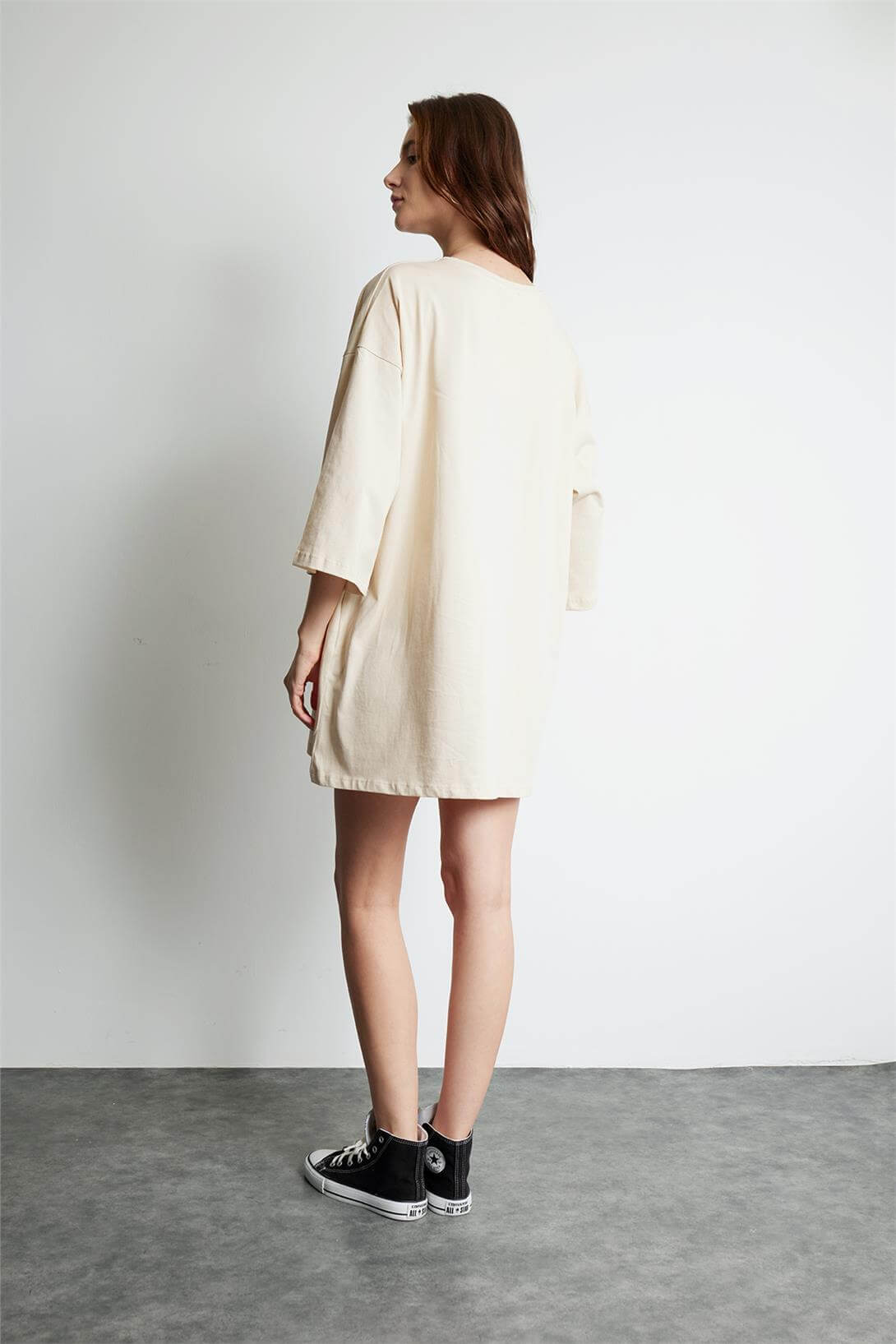 Avrile Kadın OVERSIZE  ELBİSE BEJ A24-10273