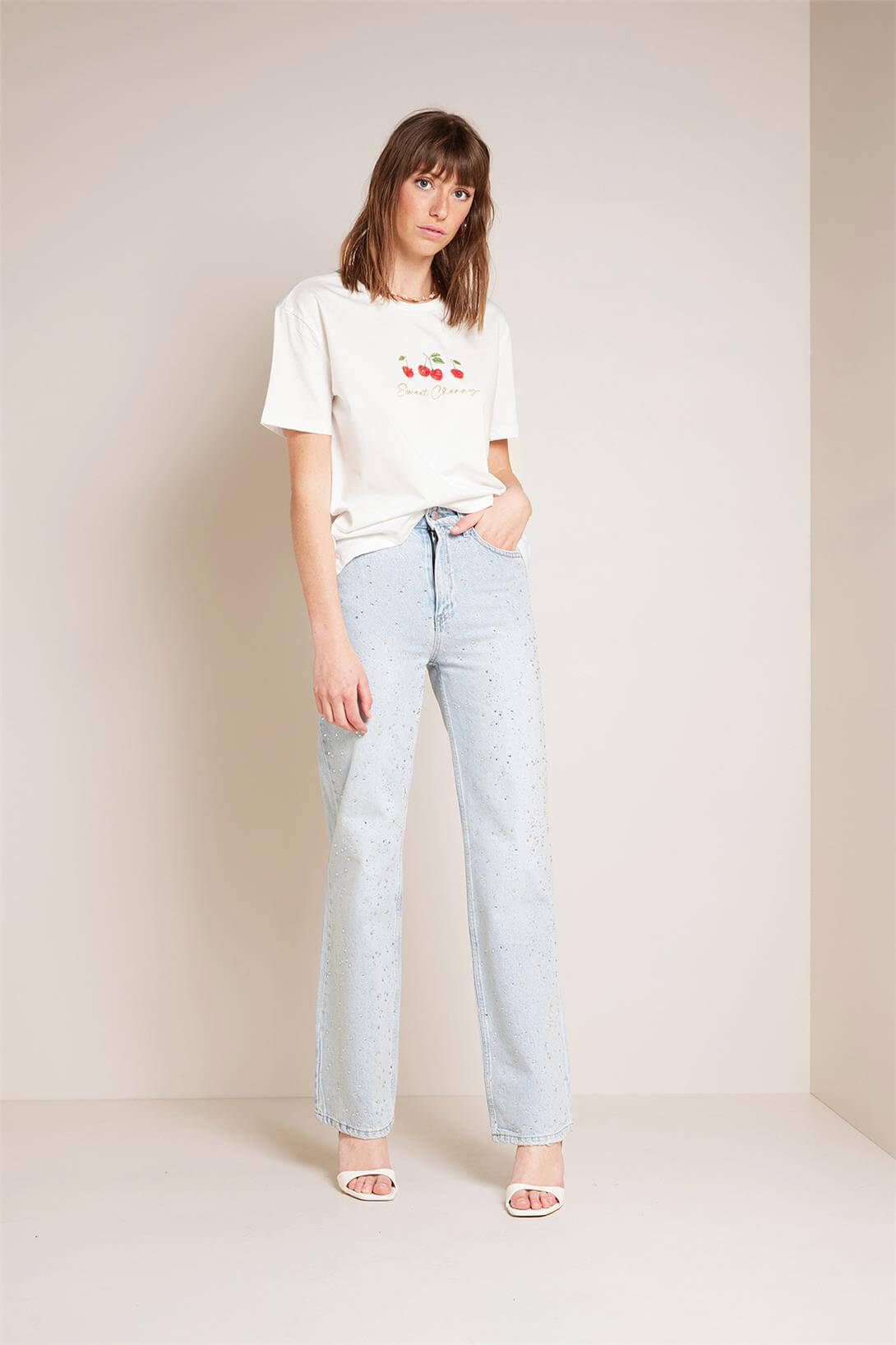 Avrile Kadın TAŞLI DENIM PANTOLON MAVİ AP25-202