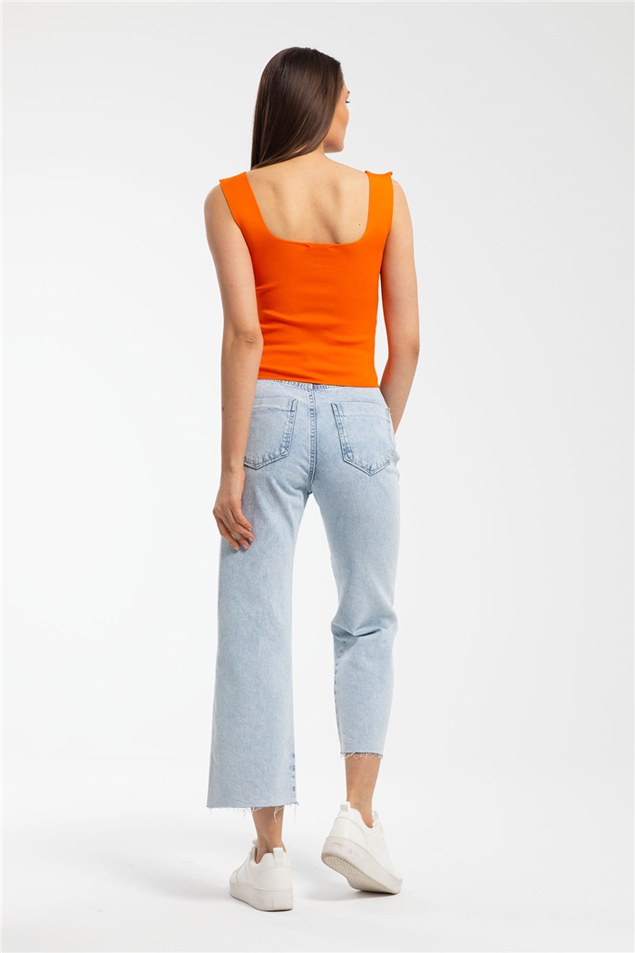 Avrile Kare Yaka Triko Atlet  ORANJ  A90848-S