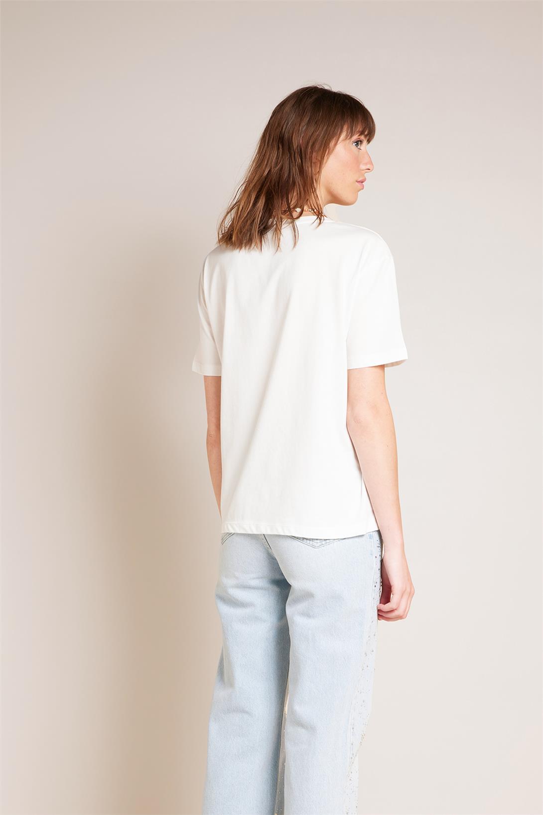 Avrile  KİRAZ BASKILI T-SHIRT EKRU A25-10391