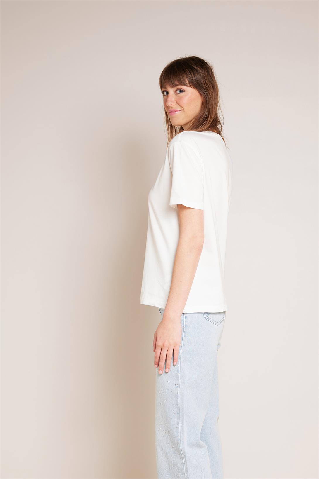 Avrile  KİRAZ BASKILI T-SHIRT EKRU A25-10391