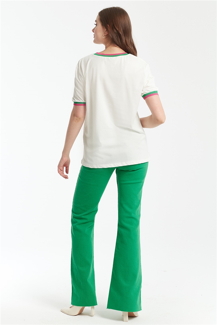 Avrile Kız Baskılı T-Shirt  EKRU  A21-10523