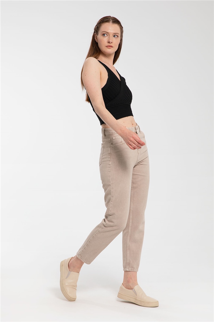 Avrile Kruvaze Yaka Fitilli Triko Bluz  SİYAH  A91748-S
