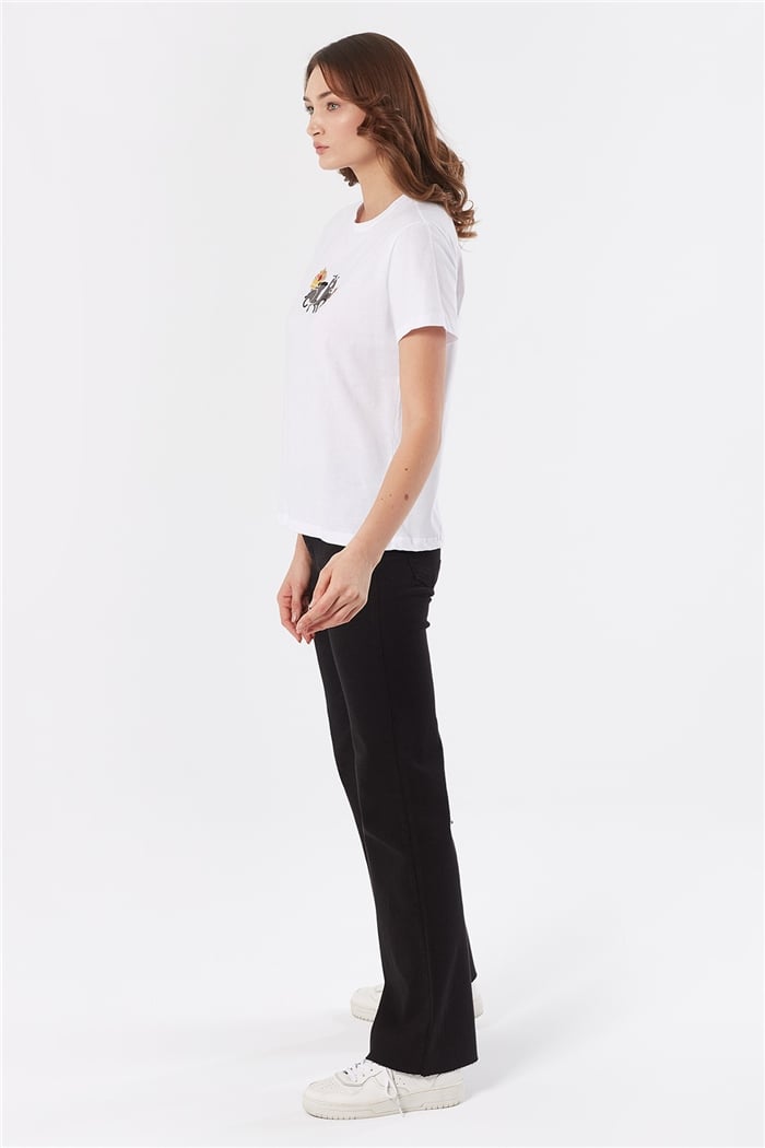 Avrile NAKIŞLI BASIC T-SHIRT  BEYAZ  A22-10537