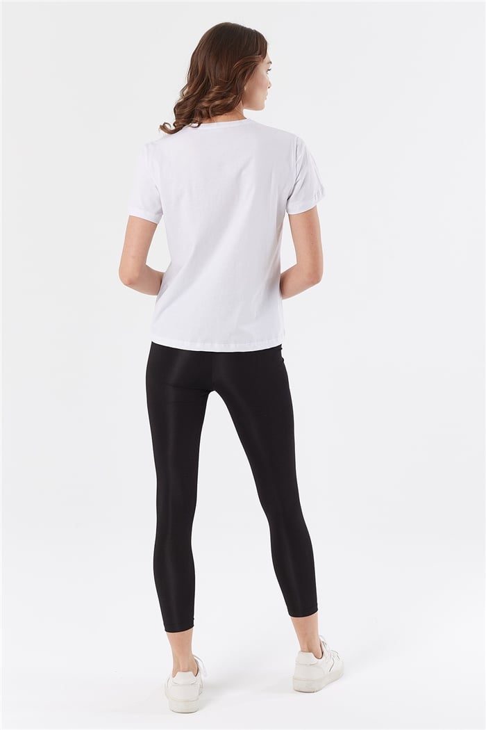 Avrile NAKIŞLI T-SHIRT  BEYAZ  A22-10539