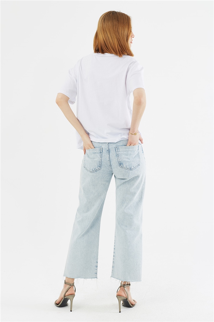 Avrile NAKIŞLI T-SHIRT  BEYAZ  A22-10551
