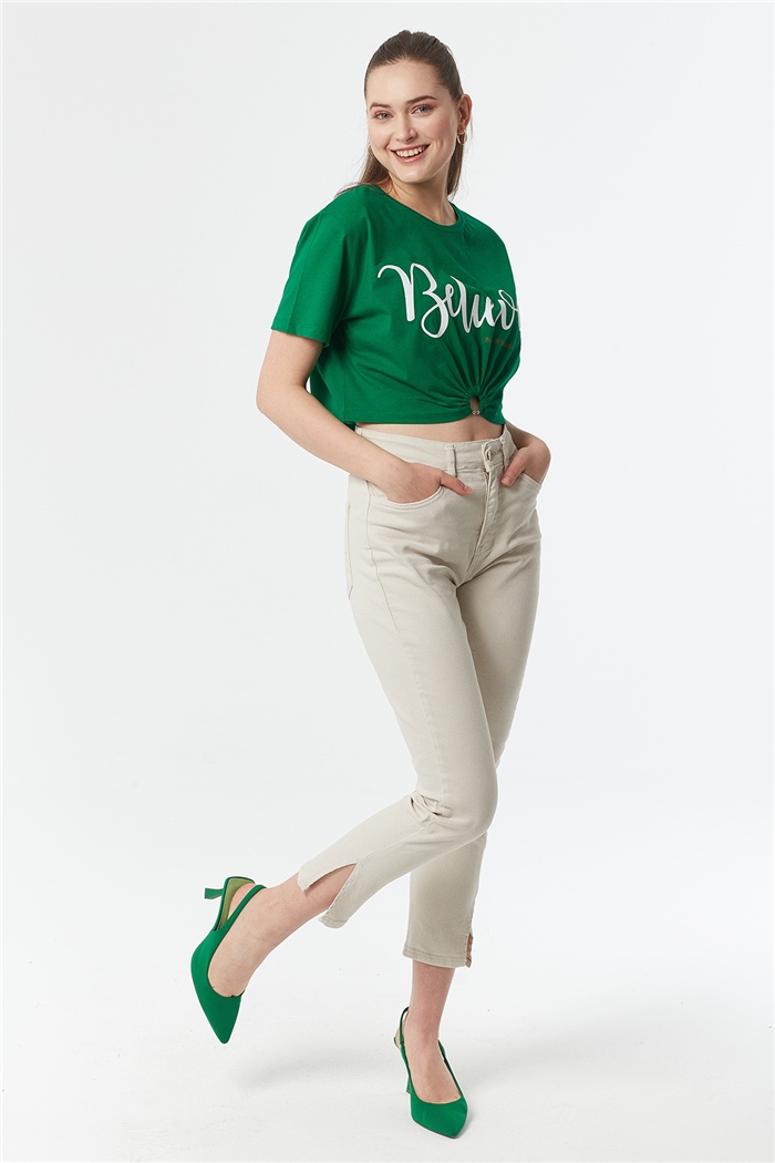 Avrile Piercing Detaylı T-shirt  BENETTON  A22-10529