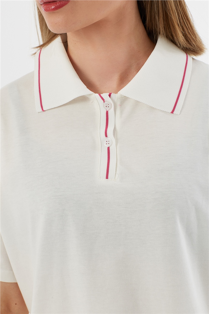 Avrile Polo Yaka T-Shirt  EKRU  A21-10524