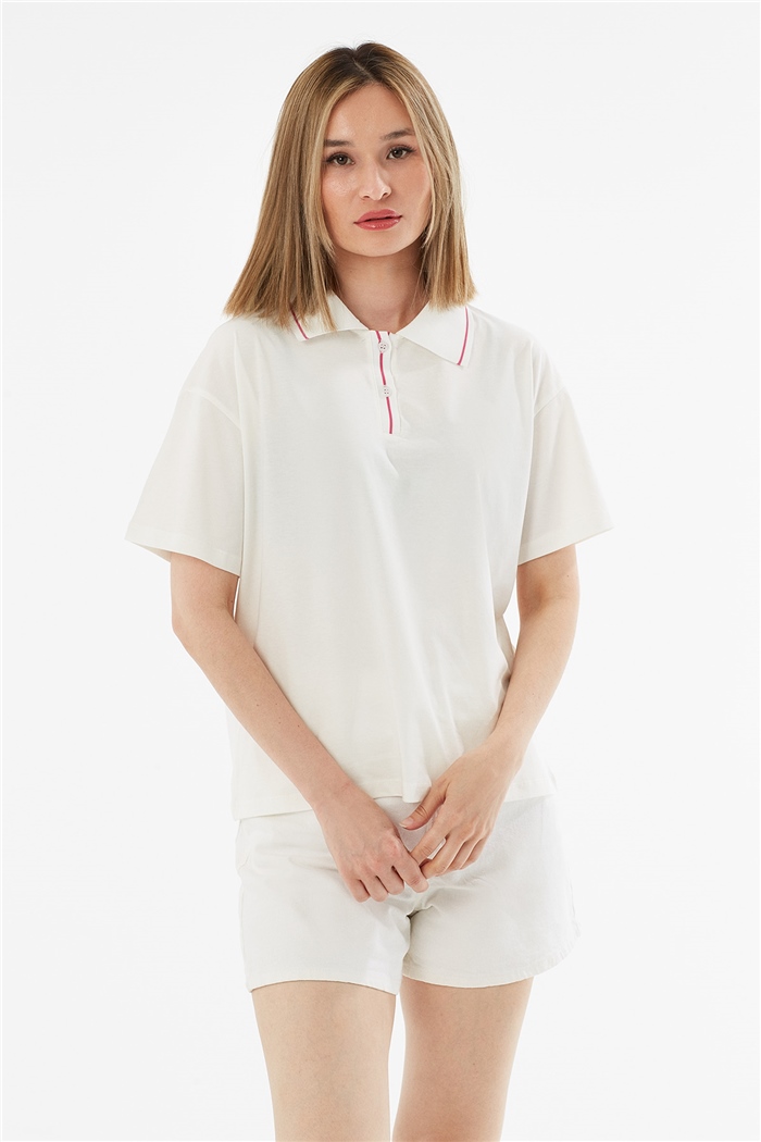 Avrile Polo Yaka T-Shirt  EKRU  A21-10524