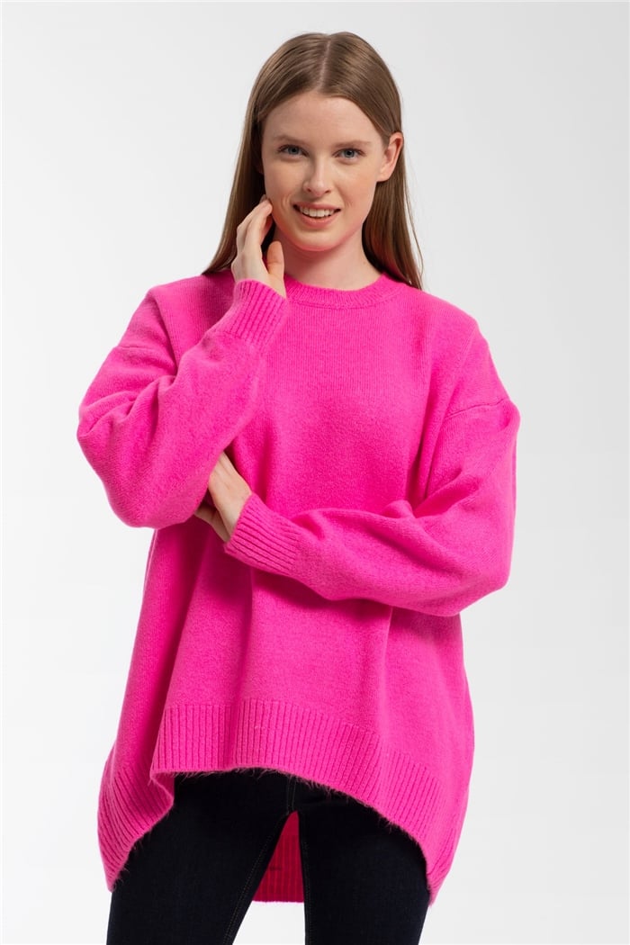 Avrile Salaş Triko Kazak  NEON FUŞYA  A91855-S