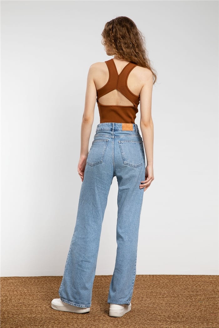 Avrile Sırtı Dekolteli Triko Bluz  TABA  A91765-S
