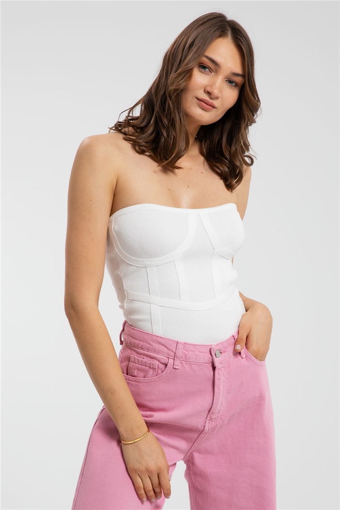 Avrile Triko Büstiyer  BEYAZ  A91746-S