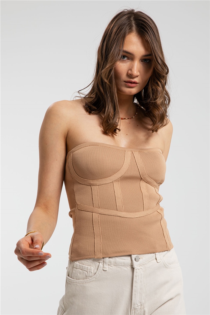 Avrile Triko Büstiyer  CAMEL  A91746-S