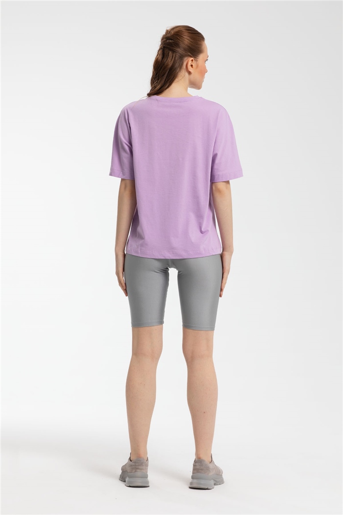 Avrile Yazı Baskılı T-Shirt  LİLA  A21-10457