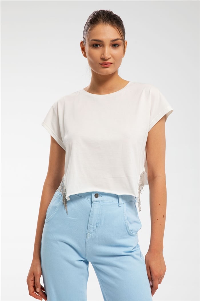 Avrile Zincirli Bluz  EKRU  A21-10466