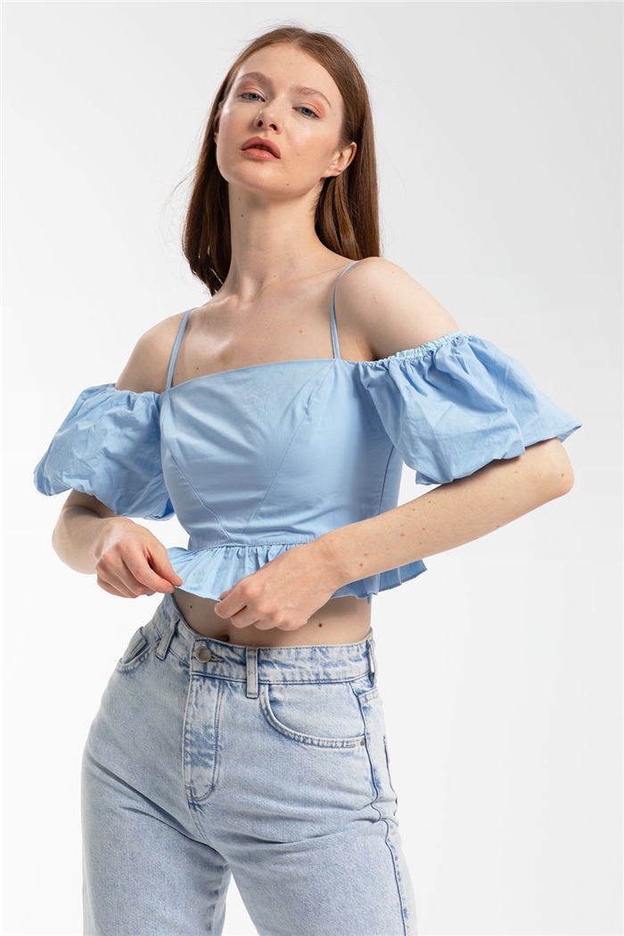 Nisan Askılı Bluz  BEBE MAVİ  N21-1166
