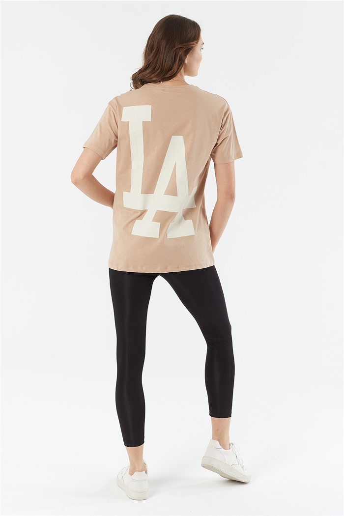 Nisan BASKILI T SHIRT  BEJ  N22-1310