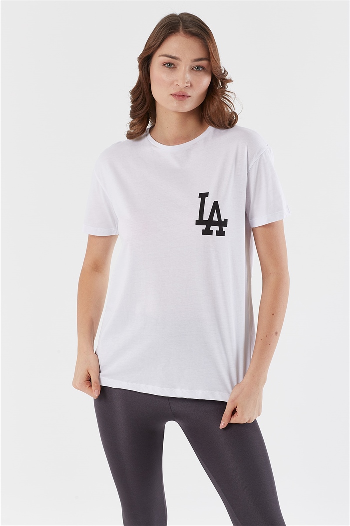 Nisan BASKILI T SHIRT  BEYAZ  N22-1310