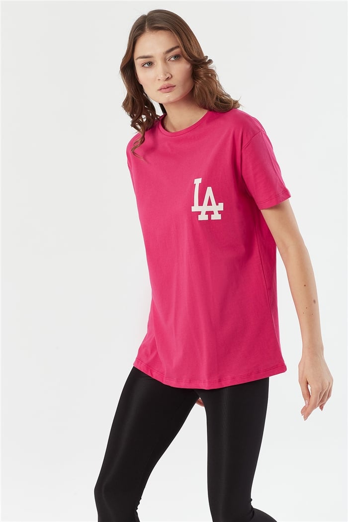 Nisan BASKILI T SHIRT  FUŞYA  N22-1310