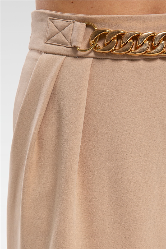 Nisan Beli Zincirli Pantolon  BEJ  N21-1144