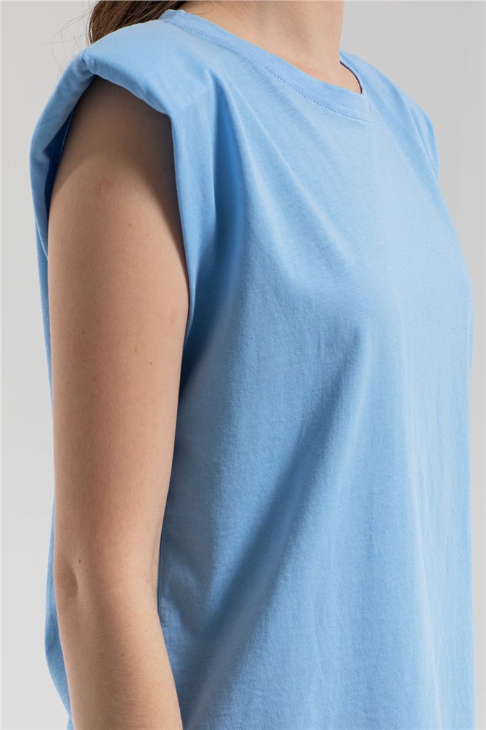 Nisan Bisiklet Yaka Vatkalı T-Shirt  BEBE MAVİ  N21-1122