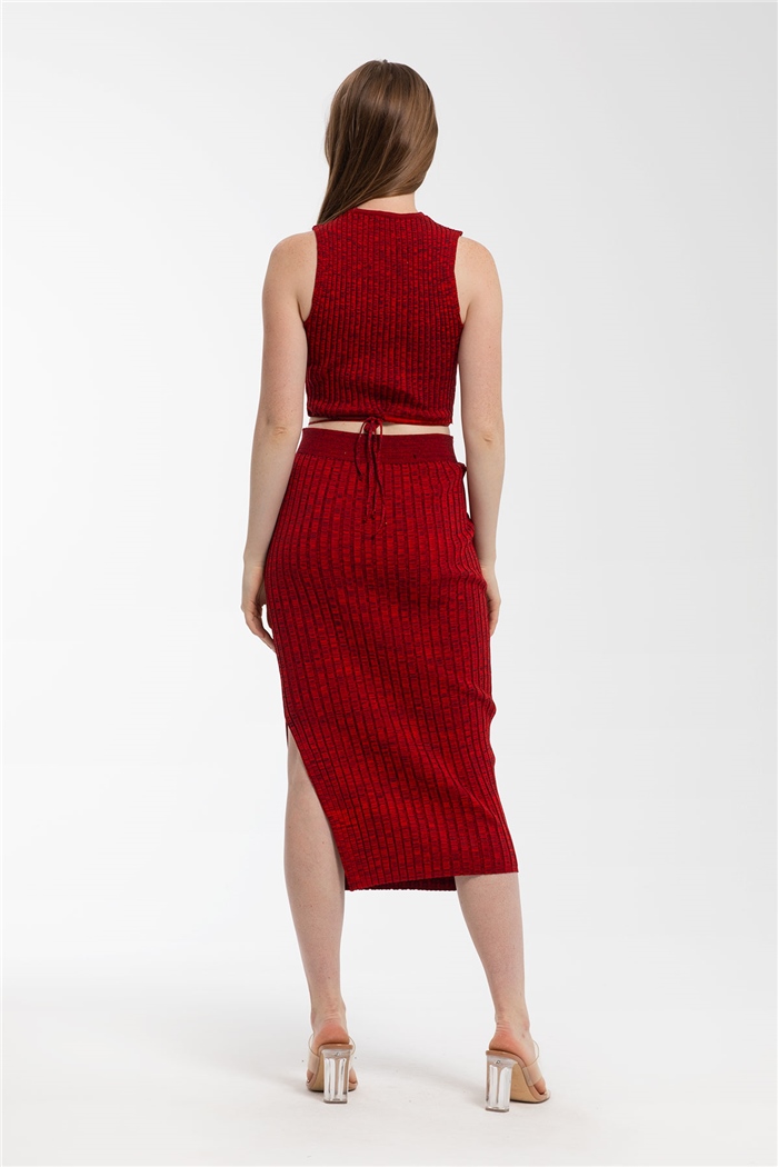 Nisan Bluz Etek Takım  BORDO  TT3228-T