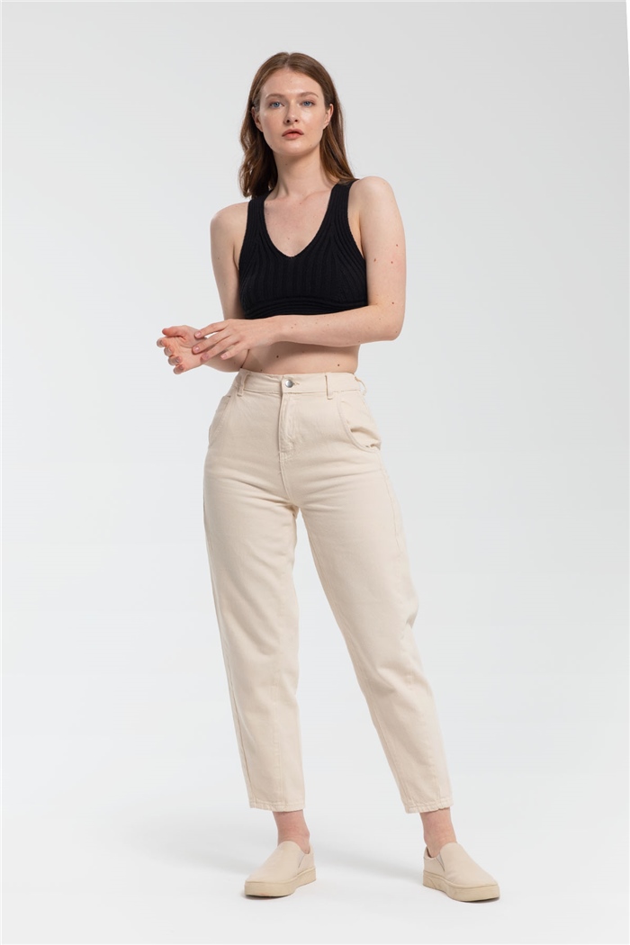 Nisan Çapraz Askılı Crop Triko Atlet  SİYAH  TT3142-Z