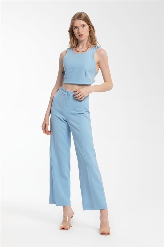 Nisan Crop Bluz  BEBE MAVİ  N21-1186