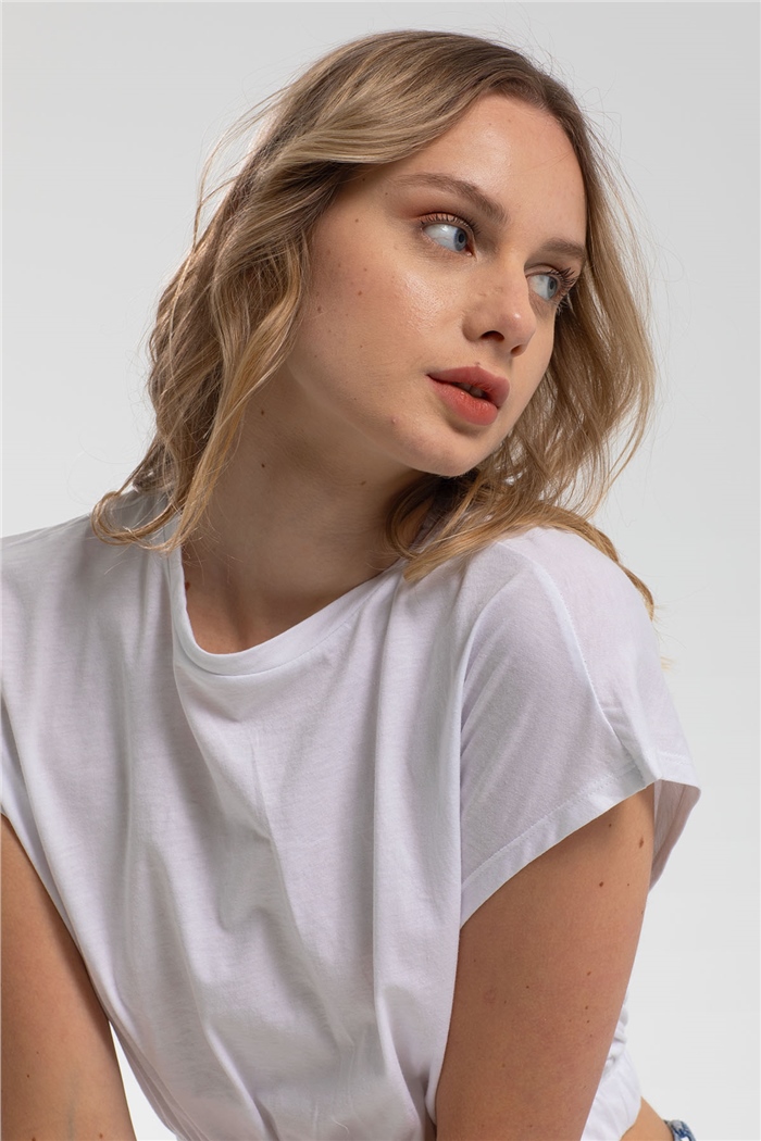 Nisan Crop Bluz  BEYAZ  N21-1043