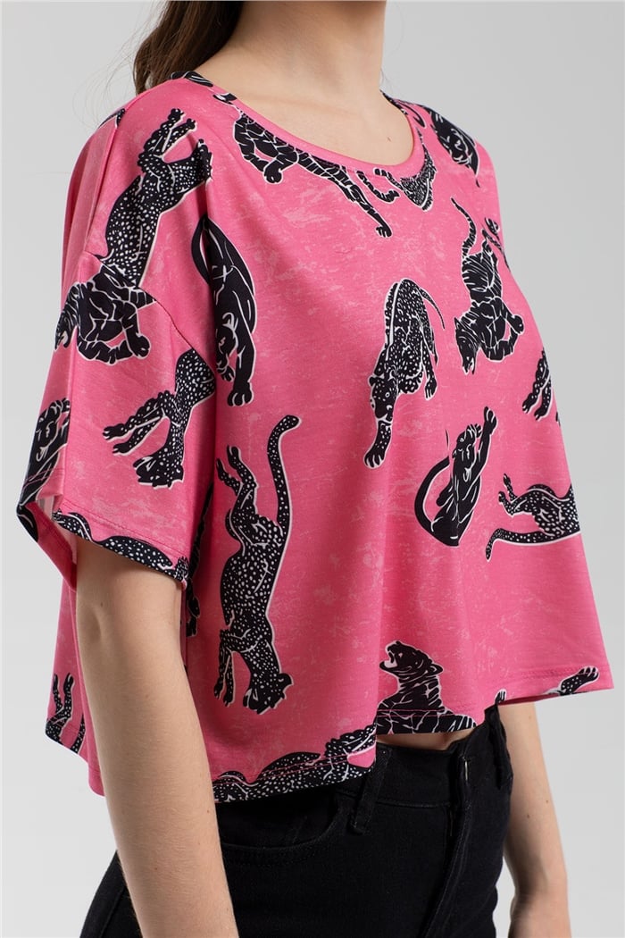 Nisan Crop Bluz  FUŞYA  N21-1117