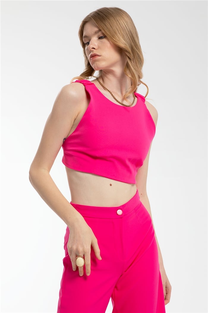 Nisan Crop Bluz  FUŞYA  N21-1186