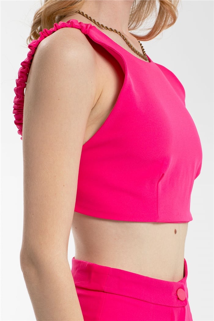 Nisan Crop Bluz  FUŞYA  N21-1186