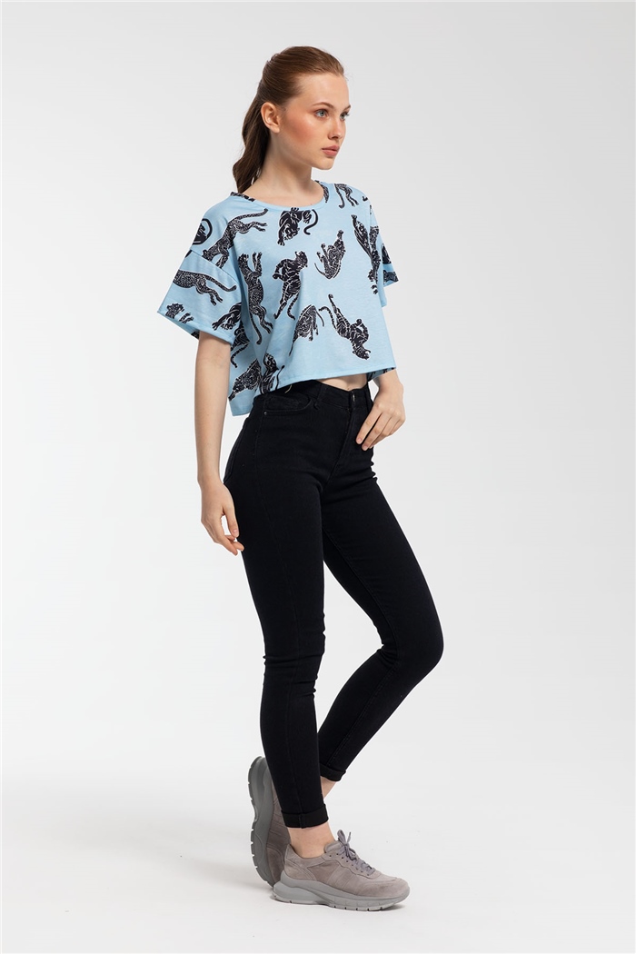 Nisan Crop Bluz  MAVİ  N21-1117