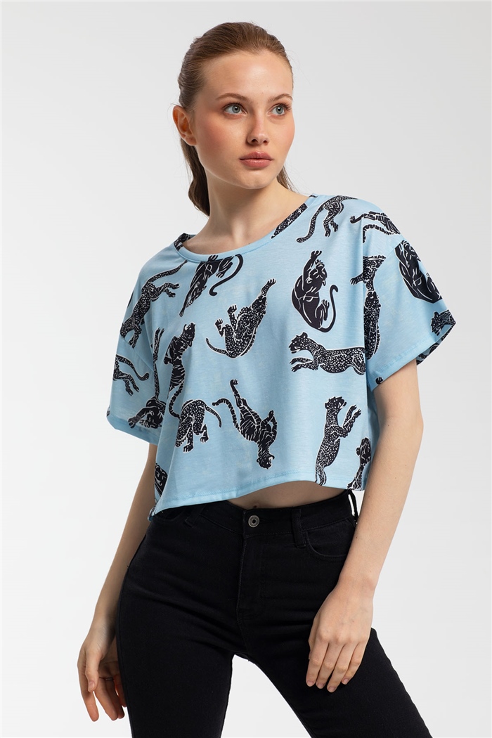Nisan Crop Bluz  MAVİ  N21-1117
