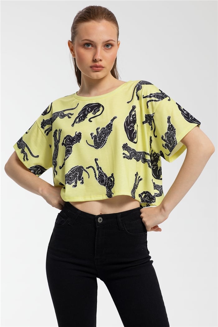 Nisan Crop Bluz  SARI  N21-1117