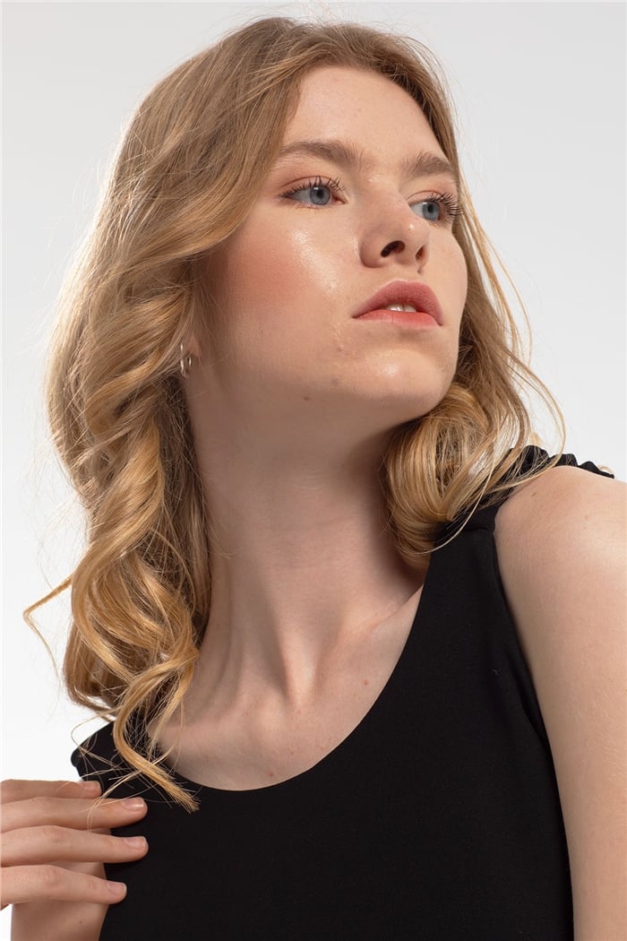 Nisan Crop Bluz  SİYAH  N21-1186